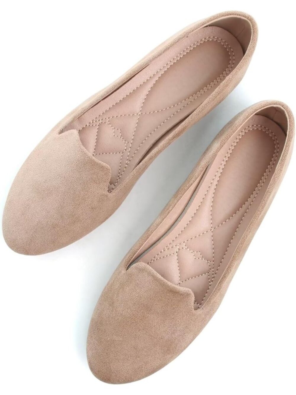 Women's khaki Round Toe Comfortable Low Heel Slip On Loafer Ballet Flat Shoes